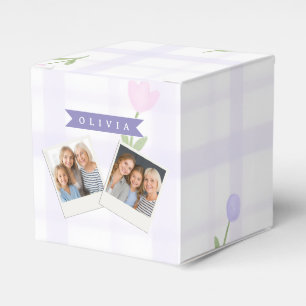 Personalisiertes blaues Wildblumen-Muster Namensge Geschenkschachtel