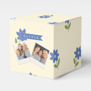 Personalisiertes blaues Wildblumen-Muster Namensge Geschenkschachtel