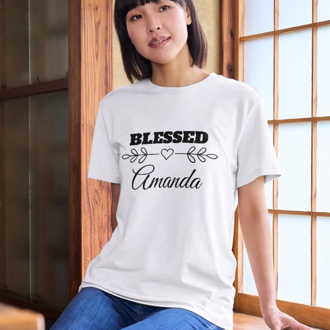 Personalisiertes BLESSED Christliches Herz T-Shirt (Personalized BLESSED Heart Christian T-Shirt
)