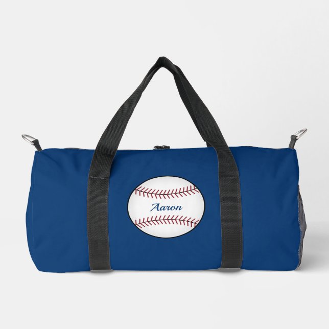 Personalisiertes Blue Baseball Duffel Bag Geschenk Duffle Bag (Vorderseite)