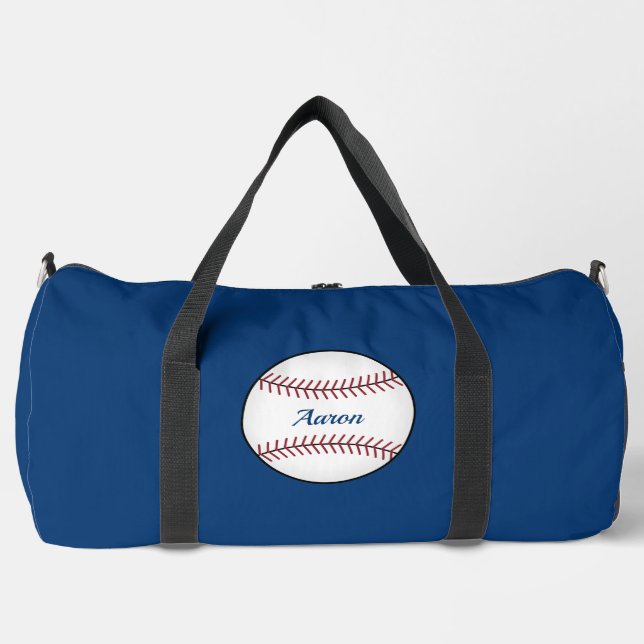 Personalisiertes Blue Baseball Duffel Bag Geschenk Duffle Bag (Vorderseite)