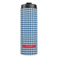 Personalisiertes Blue Gingham Monogramm