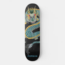 Personalisiertes Blue-Gold-Dragon-Skateboard