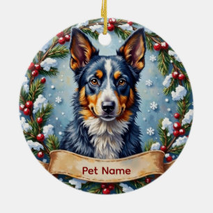 Personalisiertes Blue Heeler Weihnachten Keramik Ornament