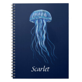 Personalisiertes Blue Jellyfish-Illustrationsdesig Notizblock