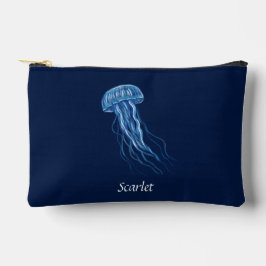 Personalisiertes Blue Jellyfish-Illustrationsdesig Zubehörtasche