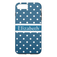 Personalisiertes Blue Polka Dots Muster