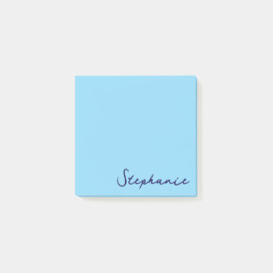 Personalisiertes Blue Script Post it Sticky Notes Post-it Klebezettel