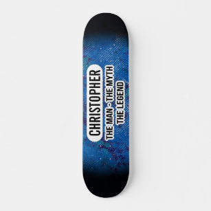 Personalisiertes Blue Urban Monogramm Skateboard