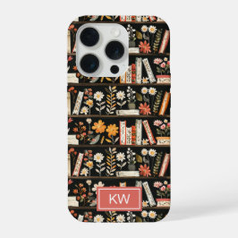 Personalisiertes Blumen Bücherregal Handyhülle iPhone 15 Pro Hülle