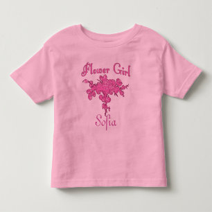 Personalisiertes BLUMEN-MÄDCHEN mit großem rosa Kleinkind T-shirt