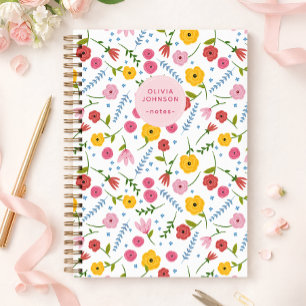 Personalisiertes Blumen-Notizbuch für Mama oder Om Notizbuch