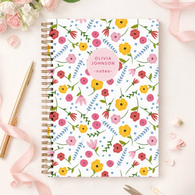 Personalisiertes Blumen-Notizbuch für Mama oder Om Notizbuch (Personalized Gift Idea)