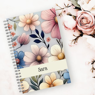 Personalisiertes Blumen-Notizbuch Notizbuch
