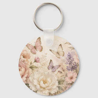 Personalisiertes Blumen-Schmetterling-Acryl-Schlüs Schlüsselanhänger