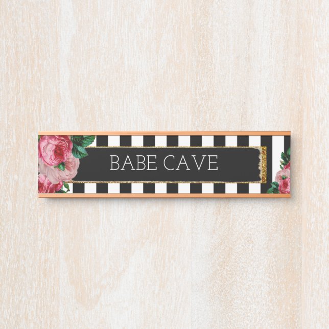 Personalisiertes Blumen- und gestreiftes Türschild (Vorderseite )
