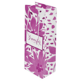 Personalisiertes Blumendesign Weinrosa Geschenktas Geschenktüte Für Weinflaschen