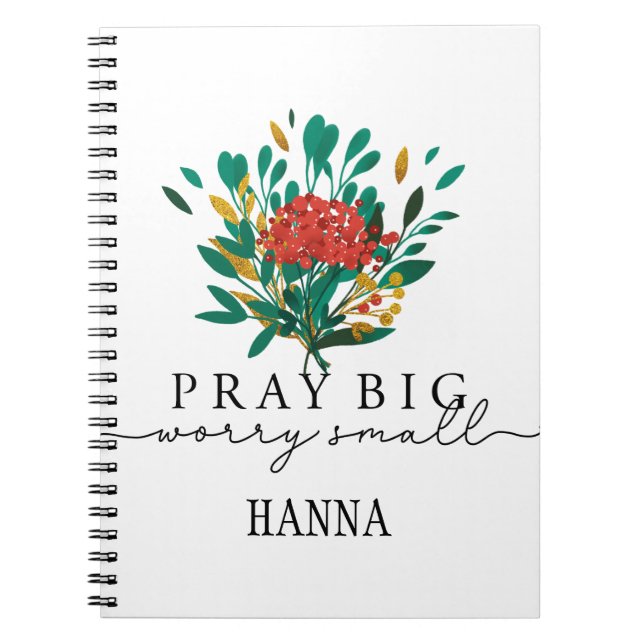 Personalisiertes Blumengebet Motivierend Notebook Notizblock (Vorderseite)