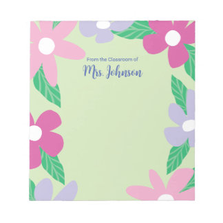 Personalisiertes Blumengeschenk für Lehrer Notizblock