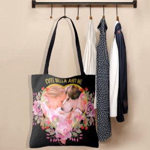 Personalisiertes Blumengestein Foto Tasche