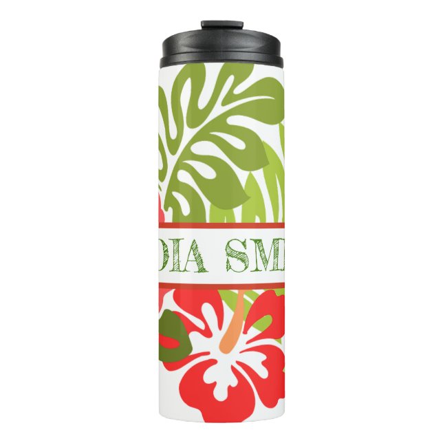Personalisiertes Blumengetränk Thermosbecher (Vorderseite)