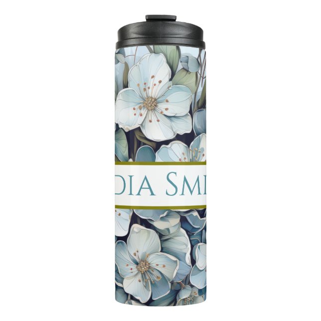 Personalisiertes Blumengetränk Thermosbecher (Vorderseite)