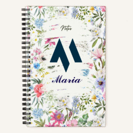 Personalisiertes BlumengussNotebook mit anfänglich Notizbuch