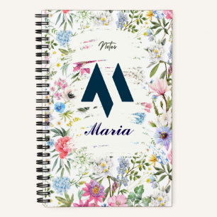 Personalisiertes BlumengussNotebook mit anfänglich Notizbuch