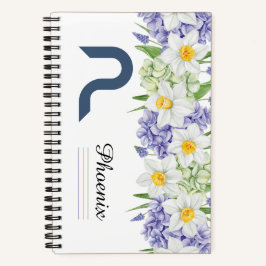 Personalisiertes BlumengussNotebook mit anfänglich Notizbuch