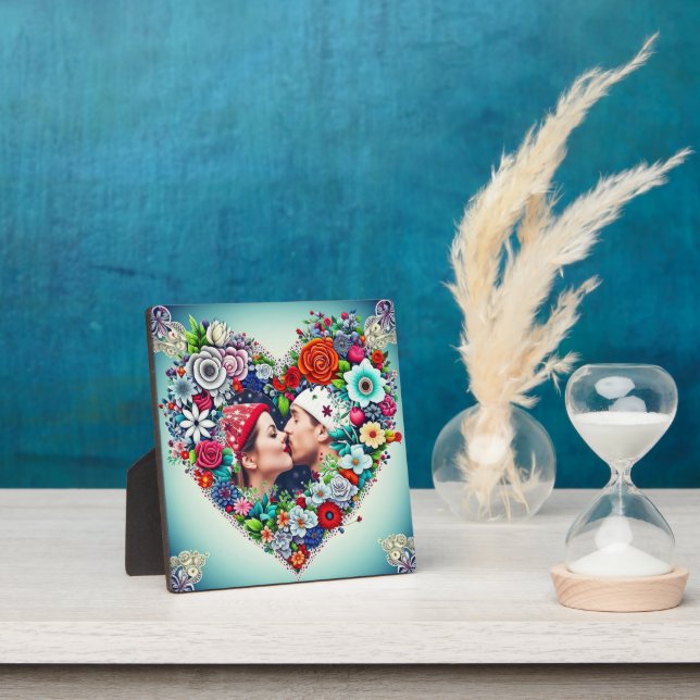 Personalisiertes Blumenherz Rahmen Romantisches Ge (InSitu)