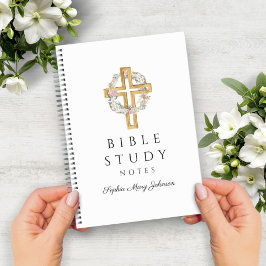 Personalisiertes Blumenkreuz Notizbuch