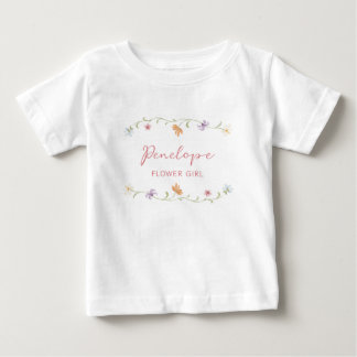 Personalisiertes Blumenmädchen-Wasserfarben-Blumen Baby T-shirt