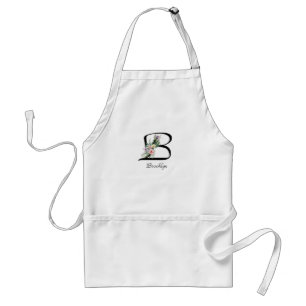 Personalisiertes Blumenmonogramm-Geschenk für Rent Schürze