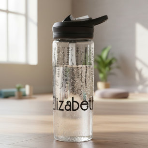 Personalisiertes Blumenmonogramm Trinkflasche