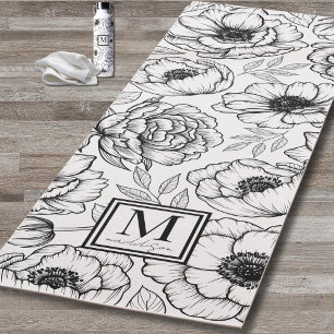 Personalisiertes Blumenmonogramm Yogamatte
