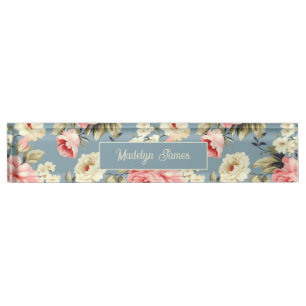 Personalisiertes Blumenmuster für Cottage-Gärten Namensplakette