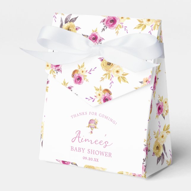 Personalisiertes Blumenmuster Heißluftballon Geschenkschachtel (Vorderseite)