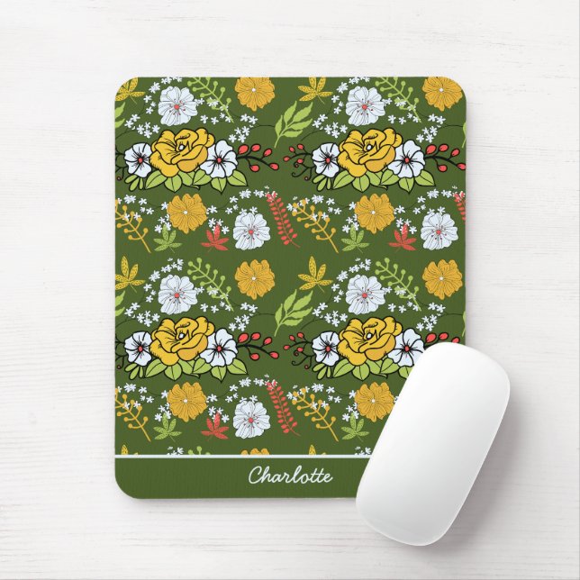 Personalisiertes Blumenmuster Mousepad (Mit Mouse)