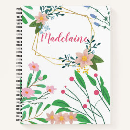 Personalisiertes BlumenNotebook Notizbuch