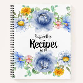 Personalisiertes Blumenrezept Notizbuch