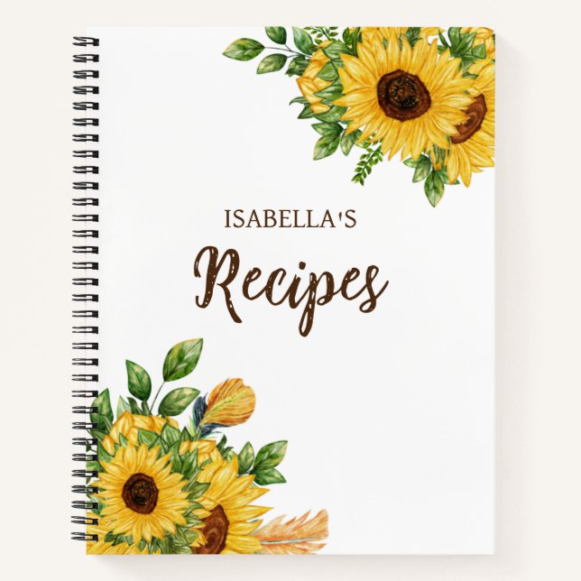 Personalisiertes Blumenrezept Notizbuch (Vorderseite)