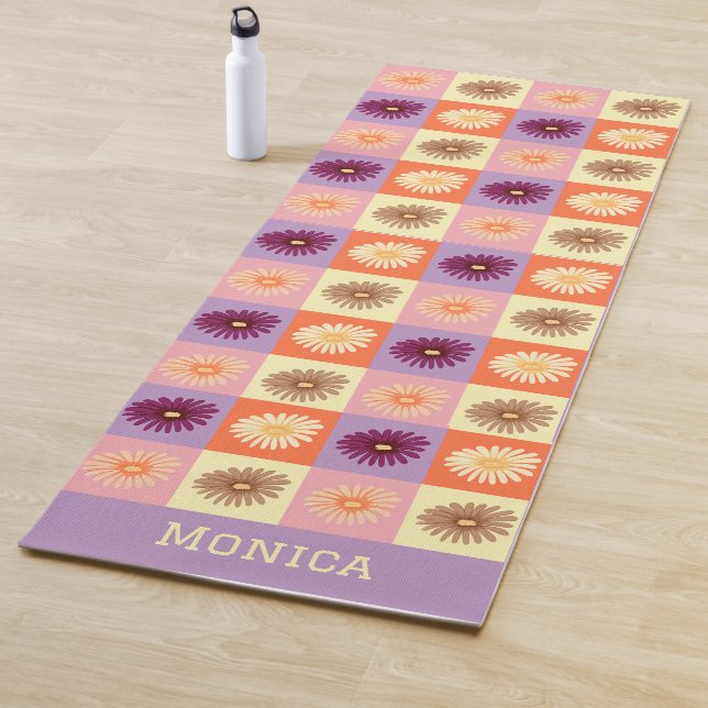 Personalisiertes Blumenrosa Lila Farbgebung Yogamatte (Beispiel)