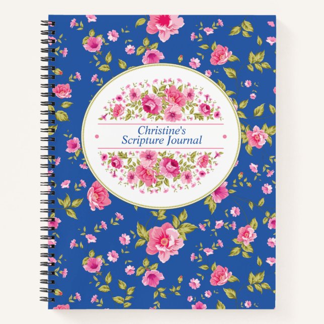 Personalisiertes Blumenschrift Notizbuch (Vorderseite)