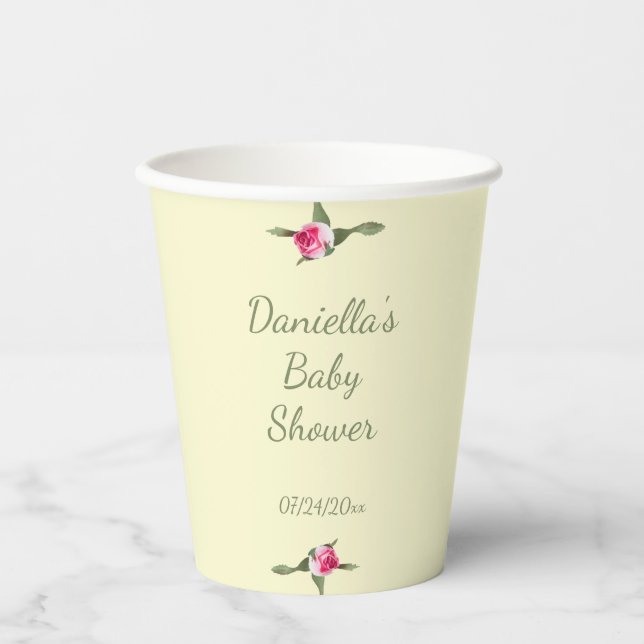 Personalisiertes Blumenspray gelb Pappbecher (Vorderseite)