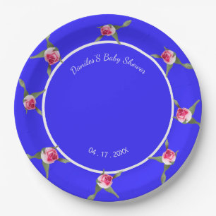 Personalisiertes Blumenspray grün Pappteller