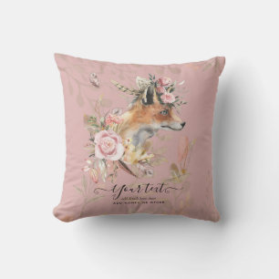 PERSONALISIERTES Boho-Fuchs-Federn-Andenken-Gesche Kissen