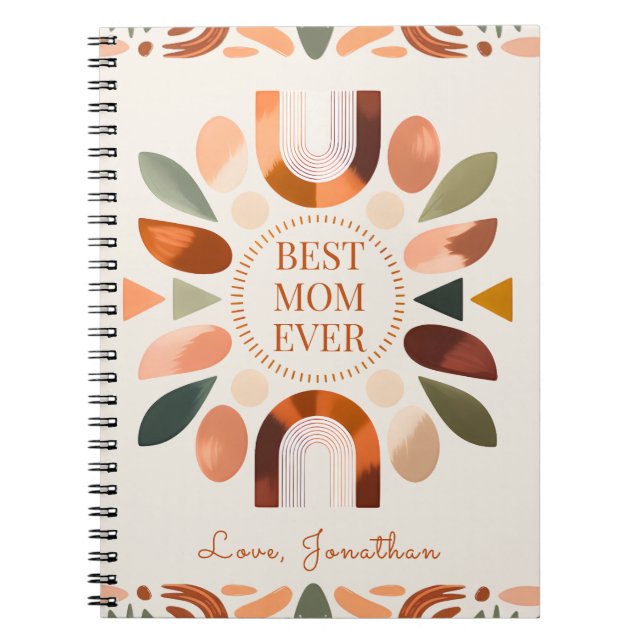 Personalisiertes Boho-Mutter-Notizbuch-Geschenk Notizblock (Vorderseite)