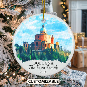 Personalisiertes Bologna-Ornament, Italien Keramik Ornament