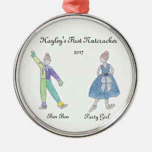 Personalisiertes Bon-Bon/Party-Girl Nutcracker-Orm Silbernes Ornament