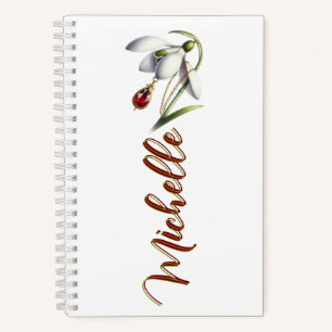 Personalisiertes Bookmark mit Januar-Blüte und Geb Notizbuch